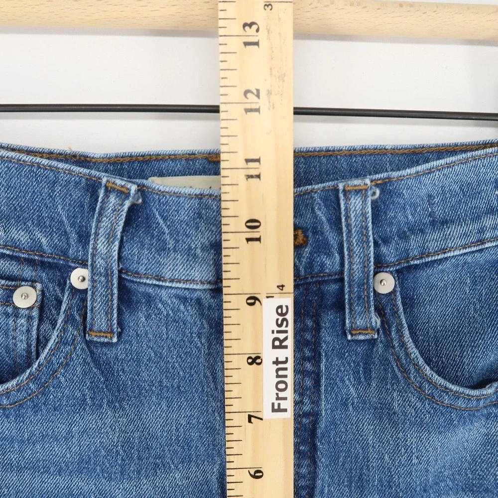 Madewell Perfect Vintage Wide-Leg Jeans Womens 25 Blue High Rise Crop Stretch - Picture 4 of 12